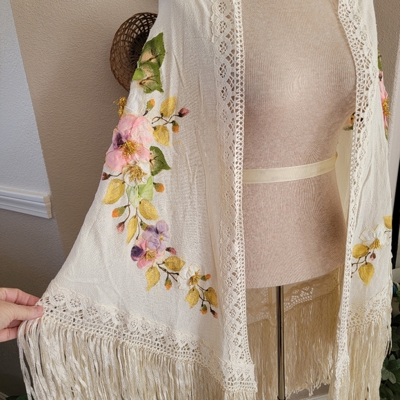 Vintage Ana Rosa Hand Painted Shawl - Picture 10 of 11